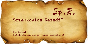 Sztankovics Rezső névjegykártya